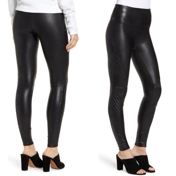 SPANX Quilted Faux Moto Legging Black Small - Picture 1 of 5